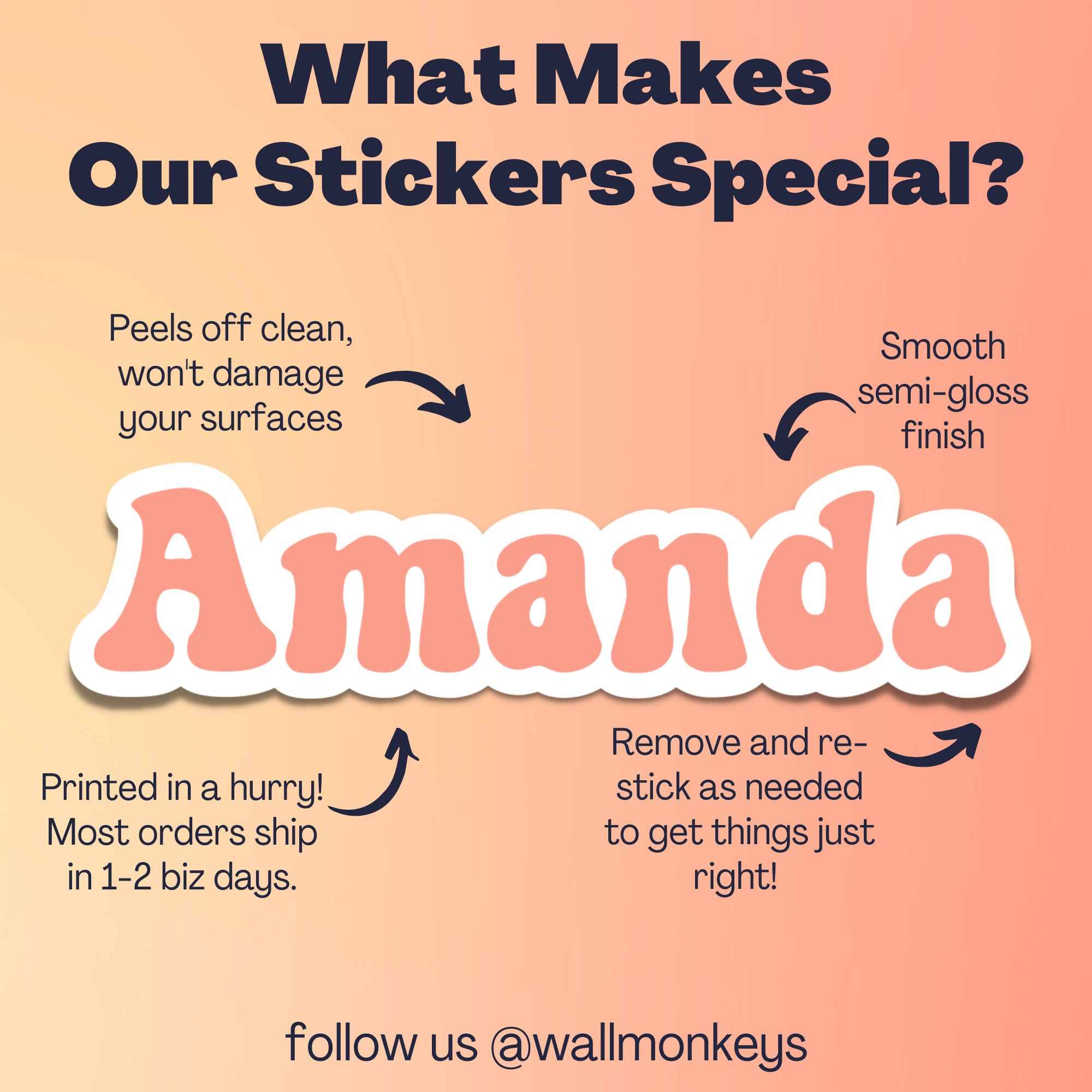 Personalized Name Sticker Cute Custom Stickers Custom Laptop Etsy