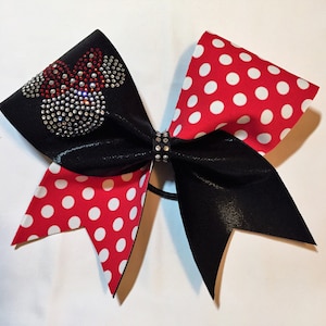 Rhinestone Minnie Mouse Cheer Bow customizable for Worlds  Summit