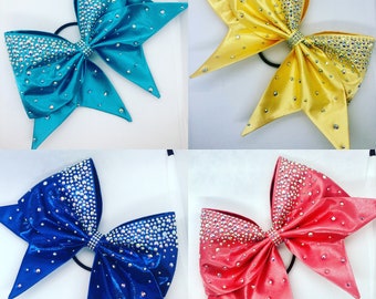 Your Choice Color handsewn bow with AB rhinestones in Fade pattern