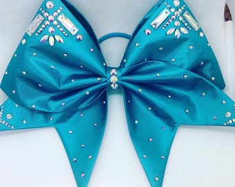 Satin Sewn Bow with AB Crystals and Shaped Jewels