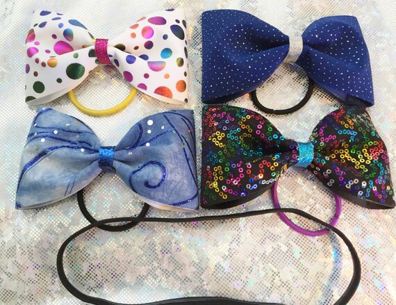 Cheer Hair Bow For Short Hair Headband Clip Your Color Etsy