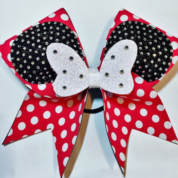 White rhinestone covered Minnie bow 5 main image 3