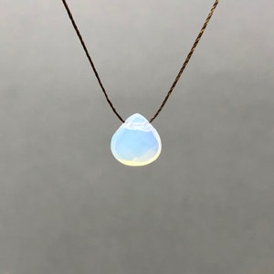 Opalite Stone Silk String NECKLACE or BRACELET - Simple INTENTION Necklace - Custom Handmade Jewelry