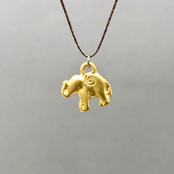 Gold or Silver Elephant Wish String NECKLACE or BRACELET- Custom Wish Necklace - Simple Handmade Jewelry