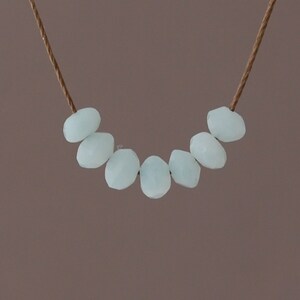 SEVEN Teal Amazonitsten Sidensnöre Halsband eller Armband - Enkel Minimalistisk Delikat Wish Everyday