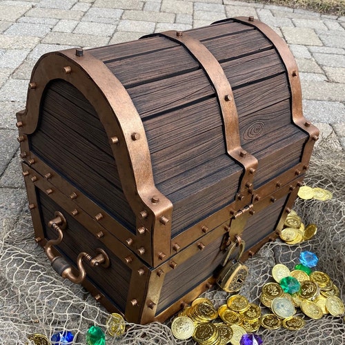 Antique Style Dark Brown Treasure Chest Etsy