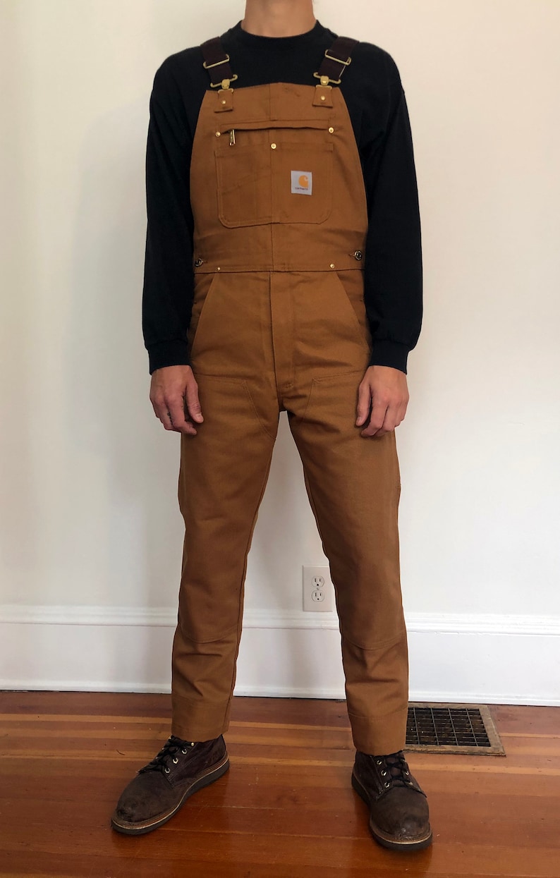 Custom Tailored Carhartt Overalls Black & Carhartt Brown Etsy