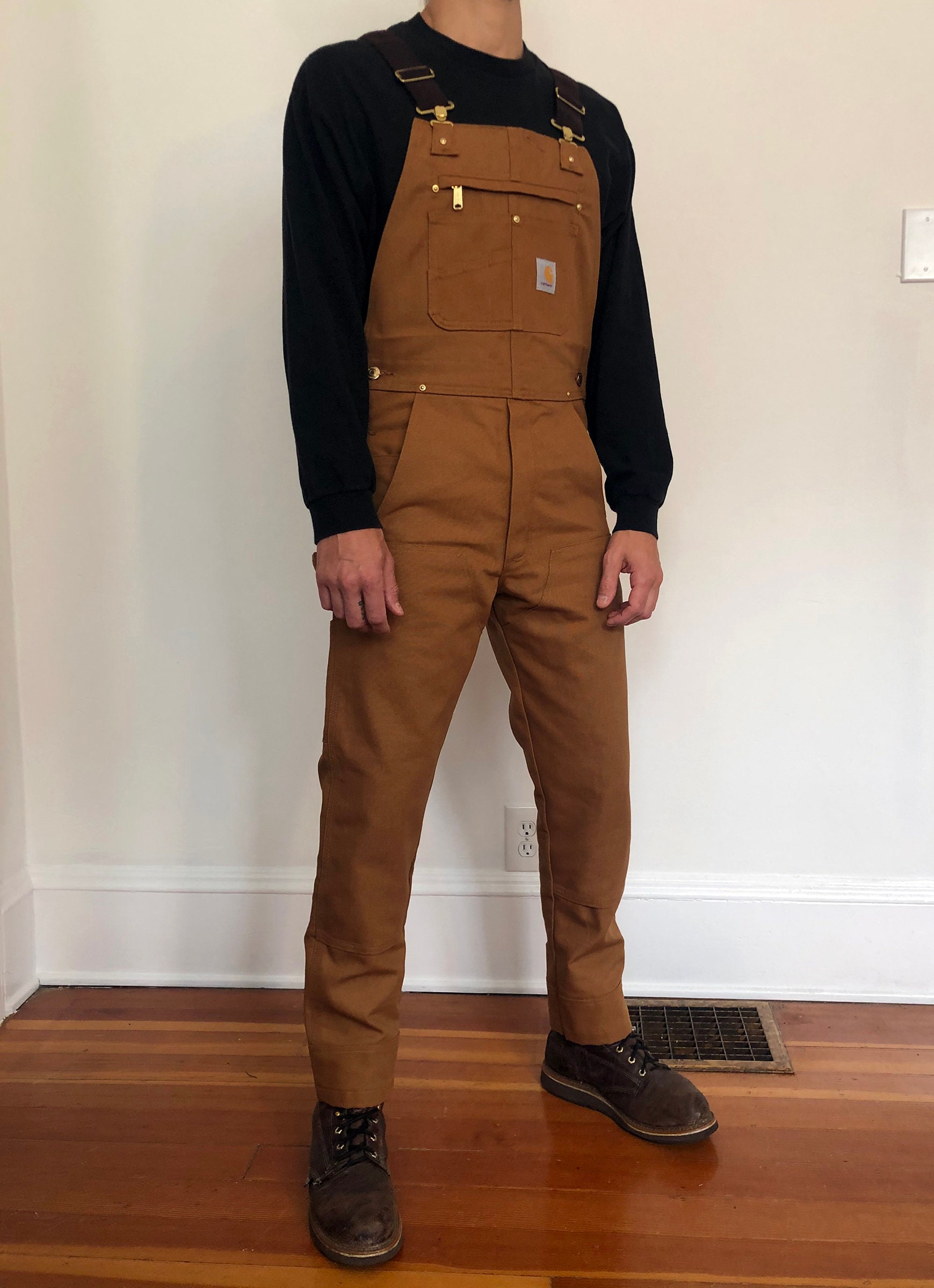 BYEGUYS Custom Tailored Carhartt Overalls Black & Carhartt Brown