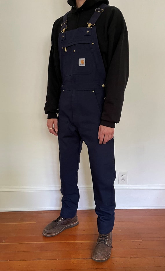 Navy blue carhartt bibs sales