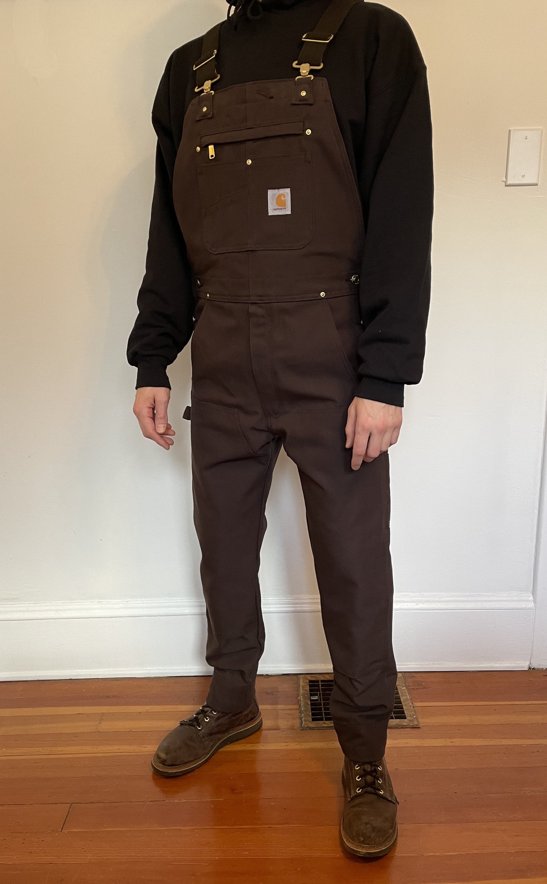 BYEGUYS Custom Tailored Carhartt Overalls Black & Carhartt Brown