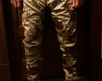 Custom Slim Tapered Authentic Desert Camo BDU Pants 