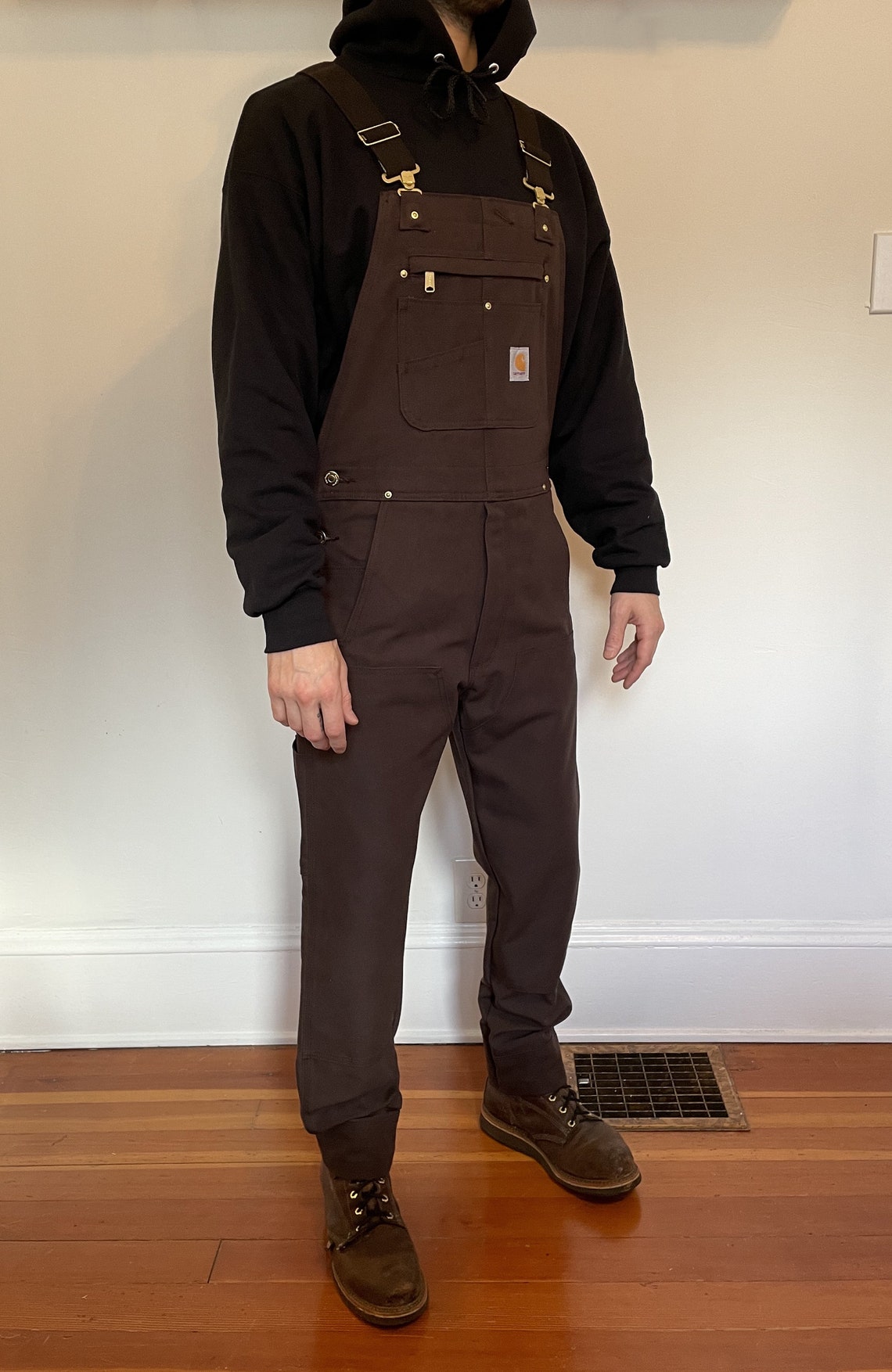 Custom Tailored Carhartt Overalls Dark Brown Etsy