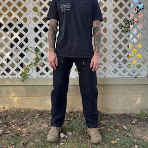 Custom Tailored Carhartt Double Front Work Pants - Black