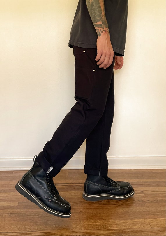 カーハート特注ダブルフロントワークパンツ - ブラック - Etsy 日本