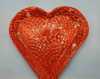 Heart shaped Plate with Lace Detail