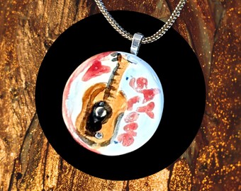 Say Love Guitar Pendant Necklace
