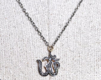 diamond om necklace