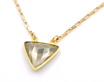 pyrite triangle necklace