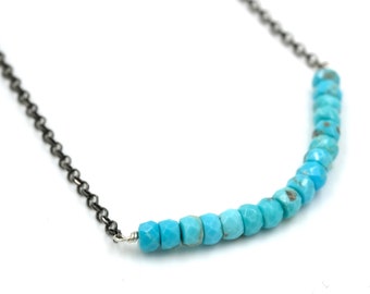 Turquoise Bar Necklace // Sleeping Beauty Turquoise Necklace // Turquoise & Sterling Necklace