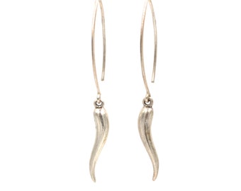 sterling italian horn earrings (925)