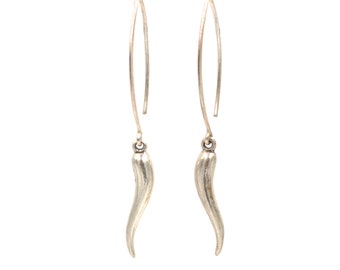 sterling italian horn earrings (925)