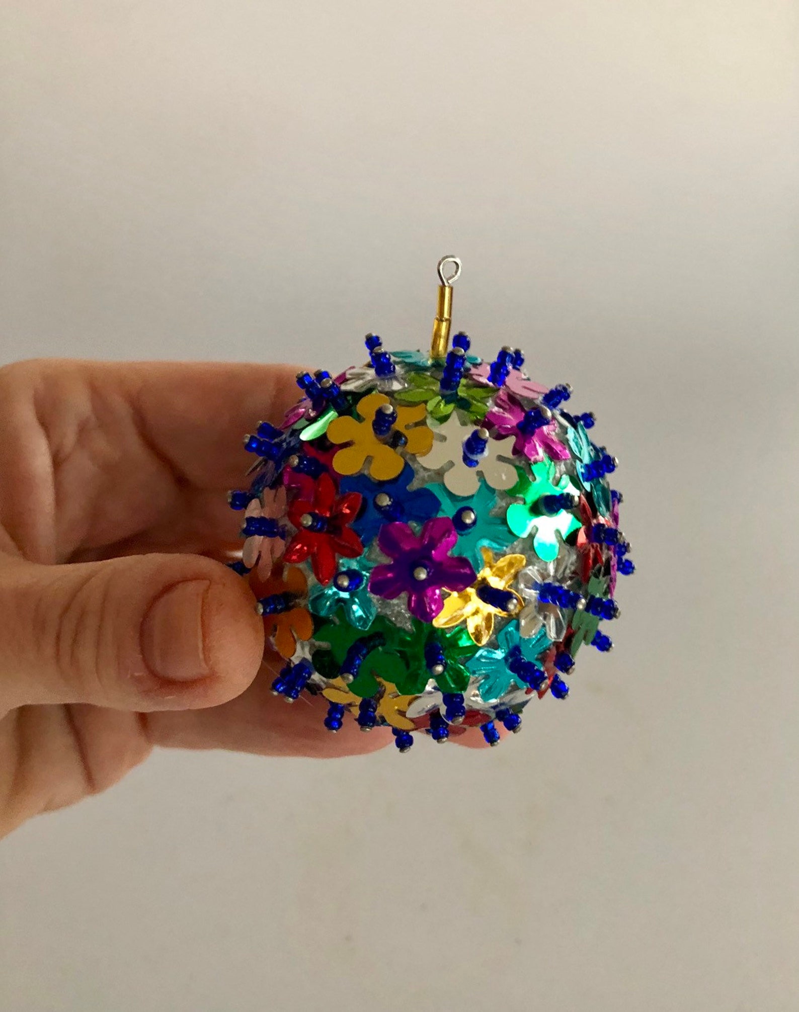 Handmade sequins and glass bead ornaments Etsy.de