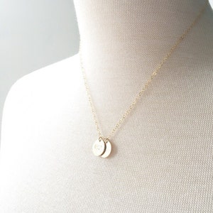 Hand Stamped Wedding Date & Initials Necklace | Bridal Shower Gift | Personalized Jewelry