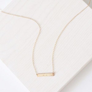 The Lucy Necklace 14k Gold Filled Bar Necklace Personalized Jewelry image 1