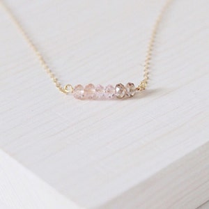 Pink Ombre Beaded Necklace | Gold Filled Chain