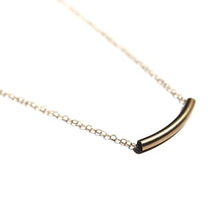Curved Gold Bar Necklace | 14k Gold Filled Necklace