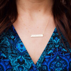 The Lucy Necklace 14k Gold Filled Bar Necklace Personalized Jewelry image 3