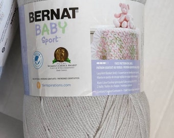 Bernat BABY SPORT 10.5oz/300g 1077y/984m 100% Acrylic Baby Blue, Baby Grey Baby Yarn