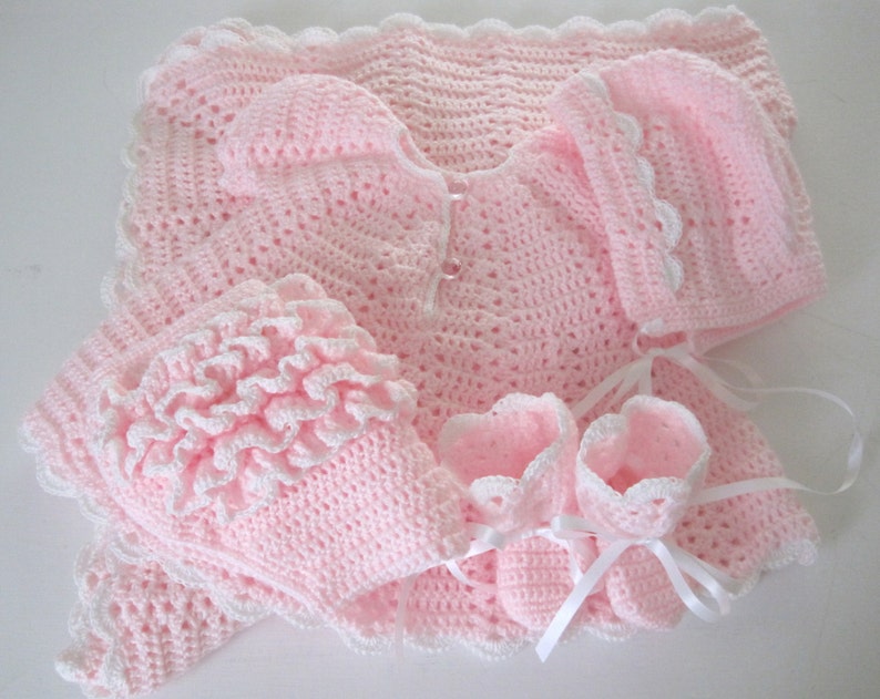 Baby Blanket Baby Girl Coming Home Outfit Crochet Baby Afghan Coming Home Layette Baby Girl Baby Shower Gift