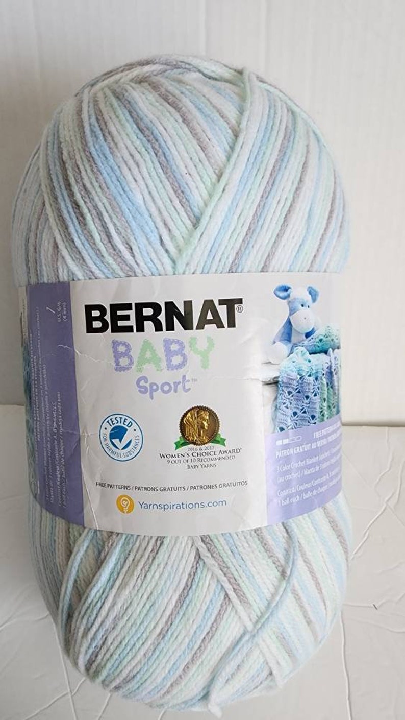 Bernat BABY SPORT Ombre 9.8oz/280g 893y/816m 100 Acrylic Cool Blue and