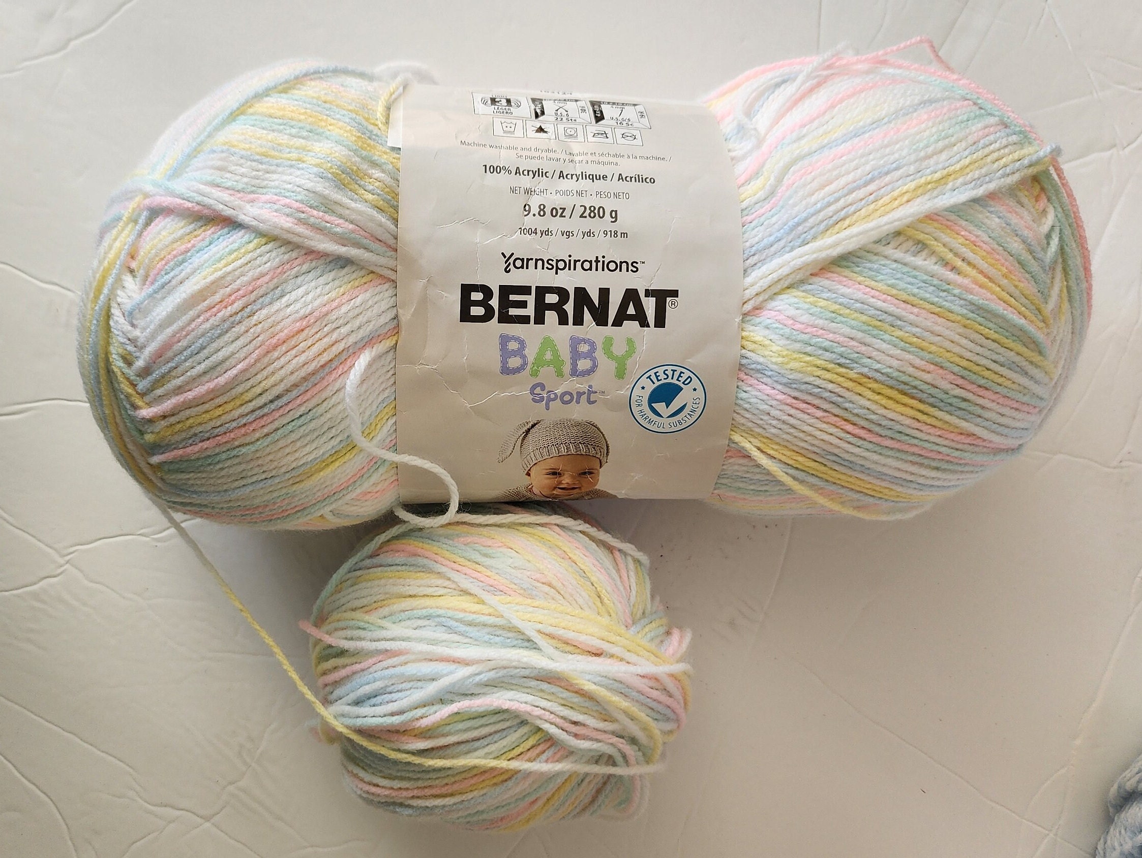 Bernat BABY SPORT Ombre & SPARKLE Patially Used and Unraveled Etsy