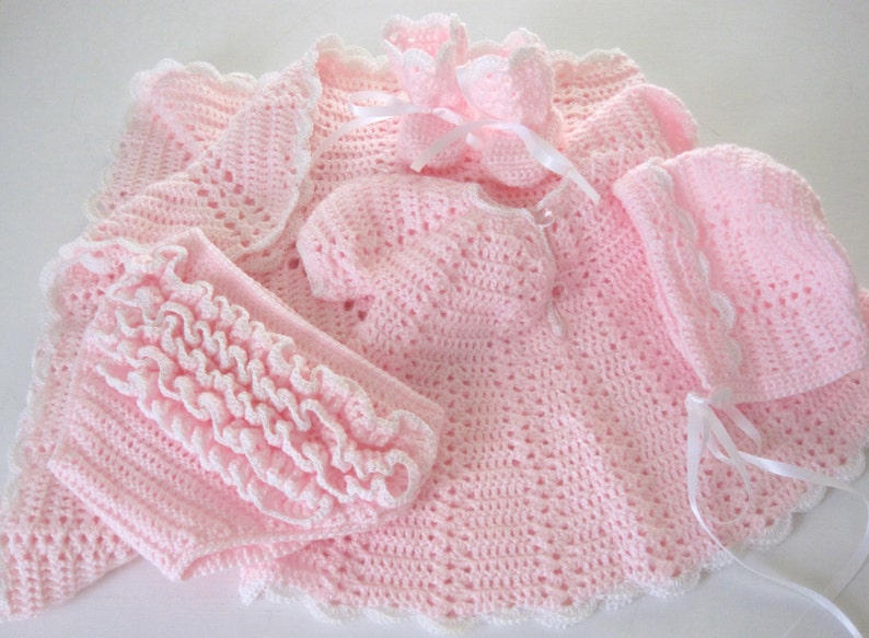 Baby Blanket Baby Girl Coming Home Outfit Crochet Baby Afghan Coming Home Layette Baby Girl Baby Shower Gift