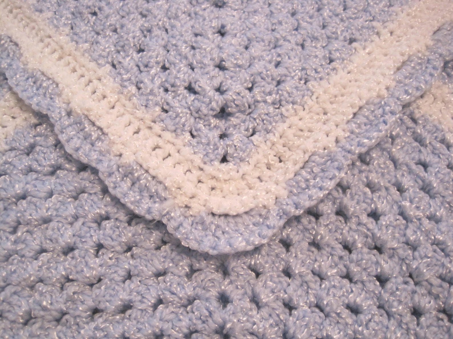 Crochet Baby Blanket Newborn Baby Boy Blue Sparkle Baby Etsy