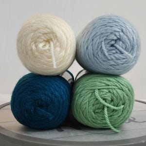 Caron SIMPLY SOFT 100% Acrylic 6oz / 170.1g Pagoda, Soft Blue,  Off White