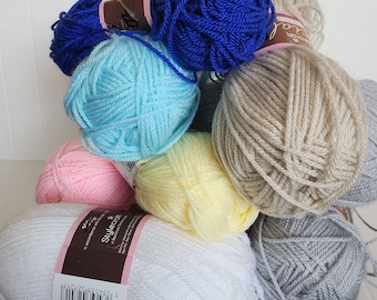 Stylecraft SPECIAL Double Knit 100% Acrylic Premium Yarn unraveled/partially used Bundles Silver RoyalWhite LemonCandyfloss SherbetParchment