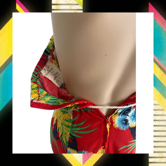 70's Tropical Halter Style Romper/Jumper Size XS-… - image 5