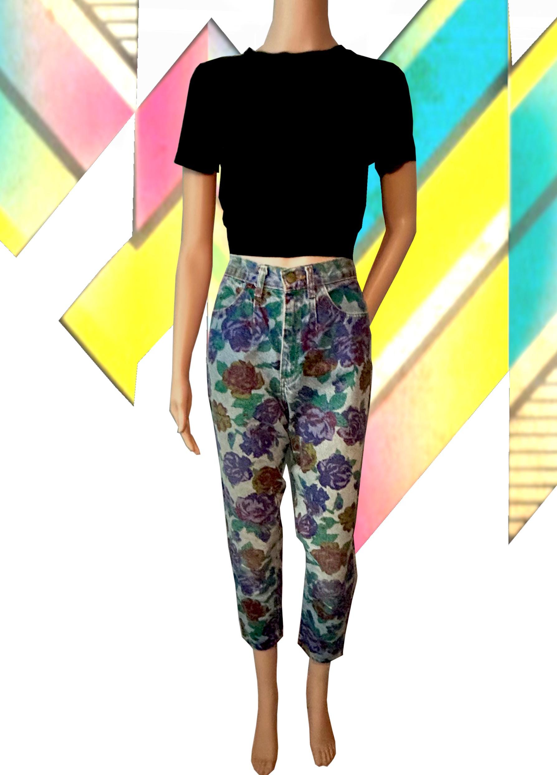 80s Floral Jeans - Etsy 80s Floral Jeans - Etsy