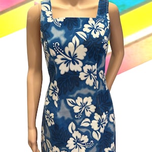 90er Jahre - y2k Ärmelloses Body Con Kleid mit Tropischem Print von City Triangles, Größe