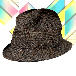 Vintage 1970s Pendleton Wool Bucket Hat - Dark Academia Earth Tone Tweed Cloche Hat, Size Medium - Eclectic Grandpa Style