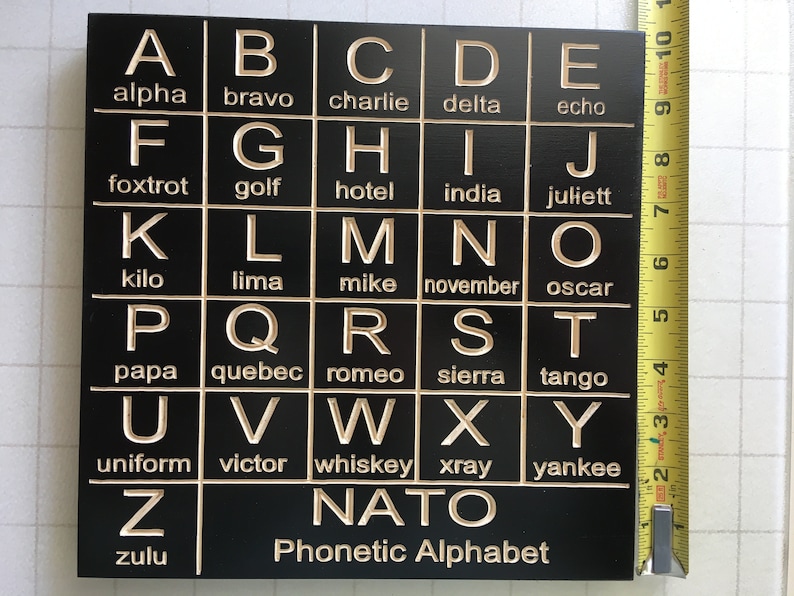 NATO Phonetic Alphabet Engraved in Wood Sign for Learning and - Etsy Denmark