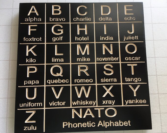 NATO Phonetic Alphabet Engraved in Wood Sign for Learning and - Etsy