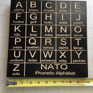 NATO Phonetic Alphabet Engraved in Wood Sign for Learning and - Etsy