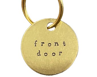 Étiquette de clé de porte d'entrée - Identifiez vos clés de porte d'entrée - Marqueurs d'étiquette de clé en laiton - ID de porte-clés en métal