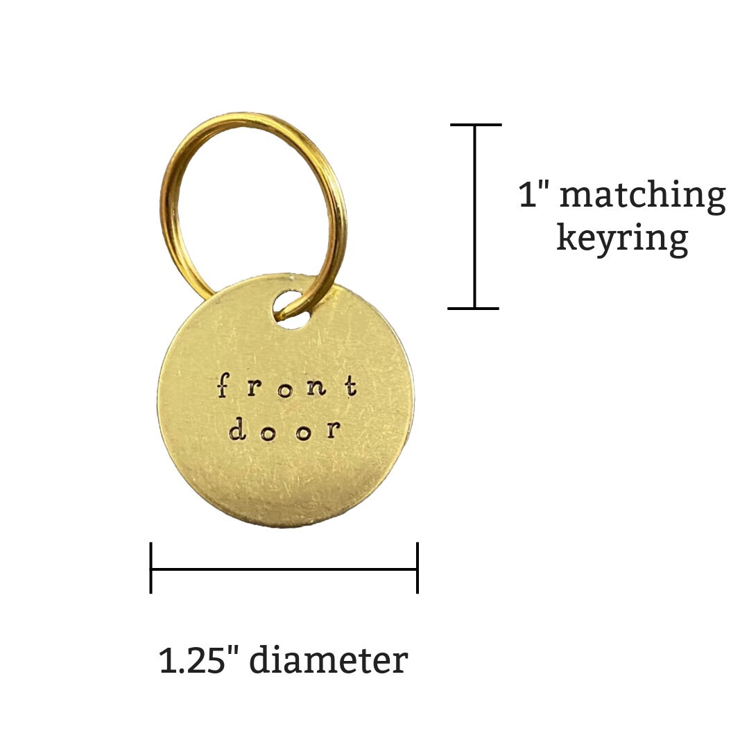 Front Door Key Label Identify Your Front Door Keys Brass Key Tag