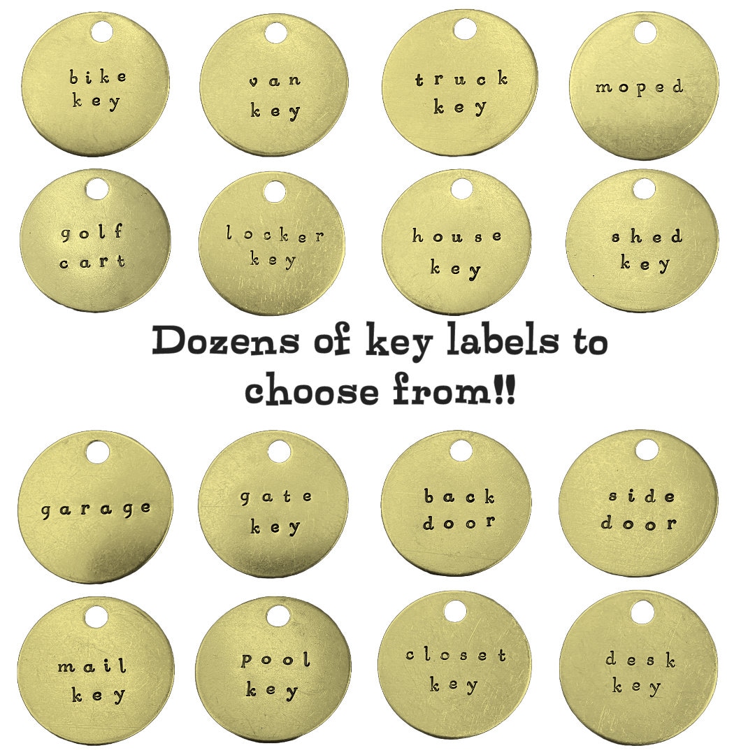 Brass Key Labels Identify Your Keys Key Markers Metal Keychain