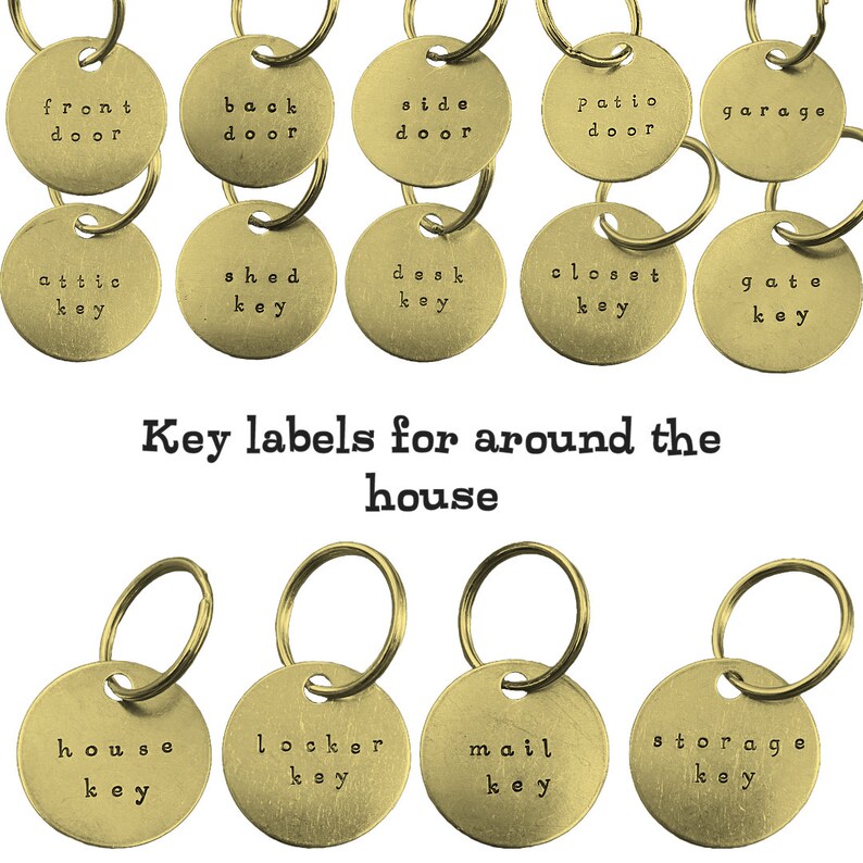 Brass Key Labels Identify Your Keys Key Markers Metal Keychain Ids Hand